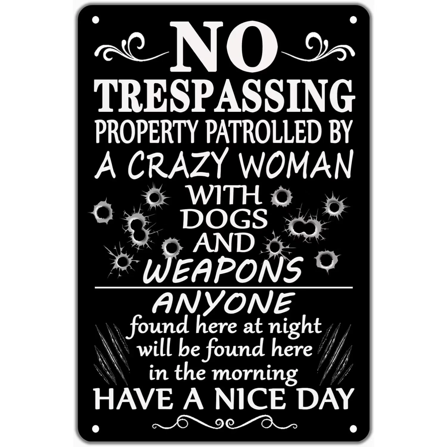 Securun 2024 Durable No Trespassing Sign With Sturdy Aluminum Material Warning Sign For Door And Wall