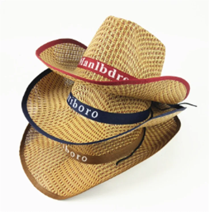 Natural Grass Spring Summer Cowboy Hat Adults Straw Hat Straw Visor