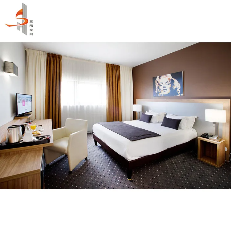Factory custom wood hotel king size bedroom furniture for 3-5 stars hotel