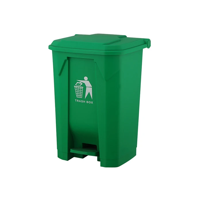 Пластиковые 50 л отходы наружный полипропилен HDPE экологически чистый мусорный контейнер колесная педаль для хранения мусора