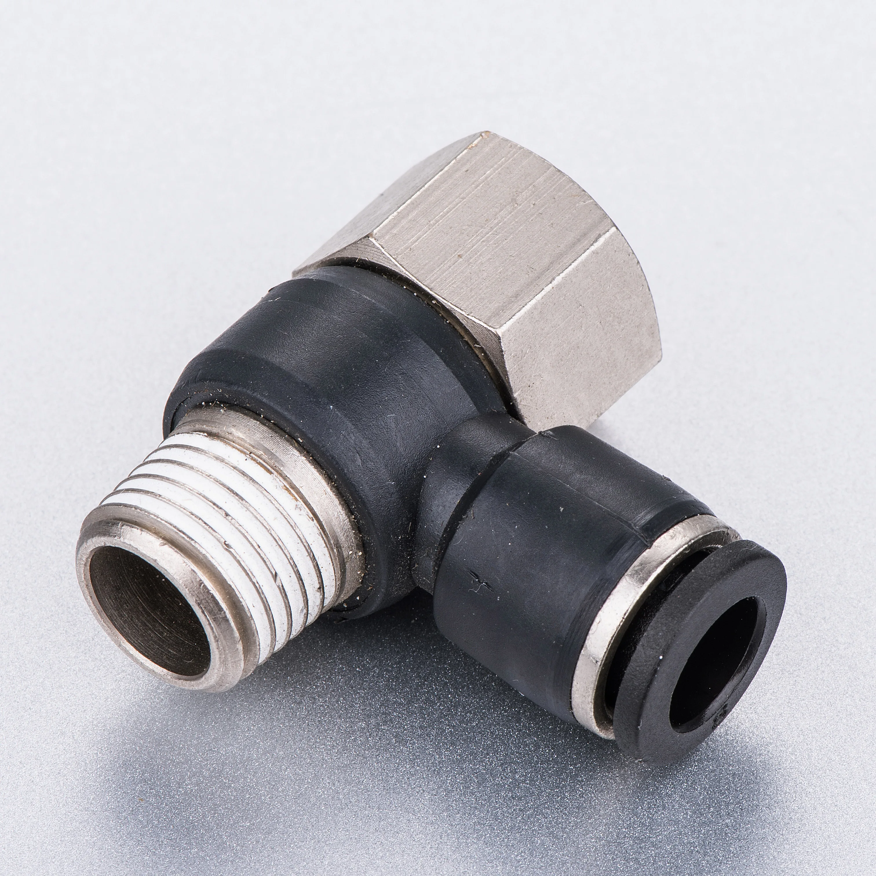 JSC Series pneumatic throttle valve plastic elbow type air flow speed control valve with one-touch fitting