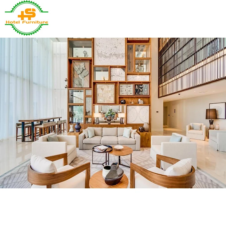 
HS-NS286 New design solid wood hotel furniture fabric sofa sets cum bed 