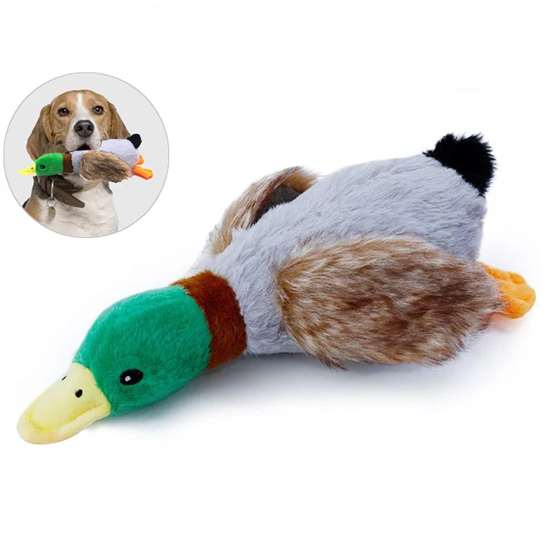 Cute Plush Duck Sound Toy Stuffed Squeaky Animal Squeak Pet Dog Toy Cleaning Tooth Dog Chew Rope Toys