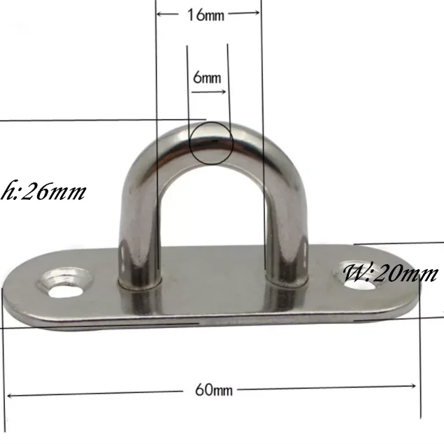 Hot sale Marine Boat Yacht Stainless Steel Rigging Deck Mooring Oblong Pad Eye Plate