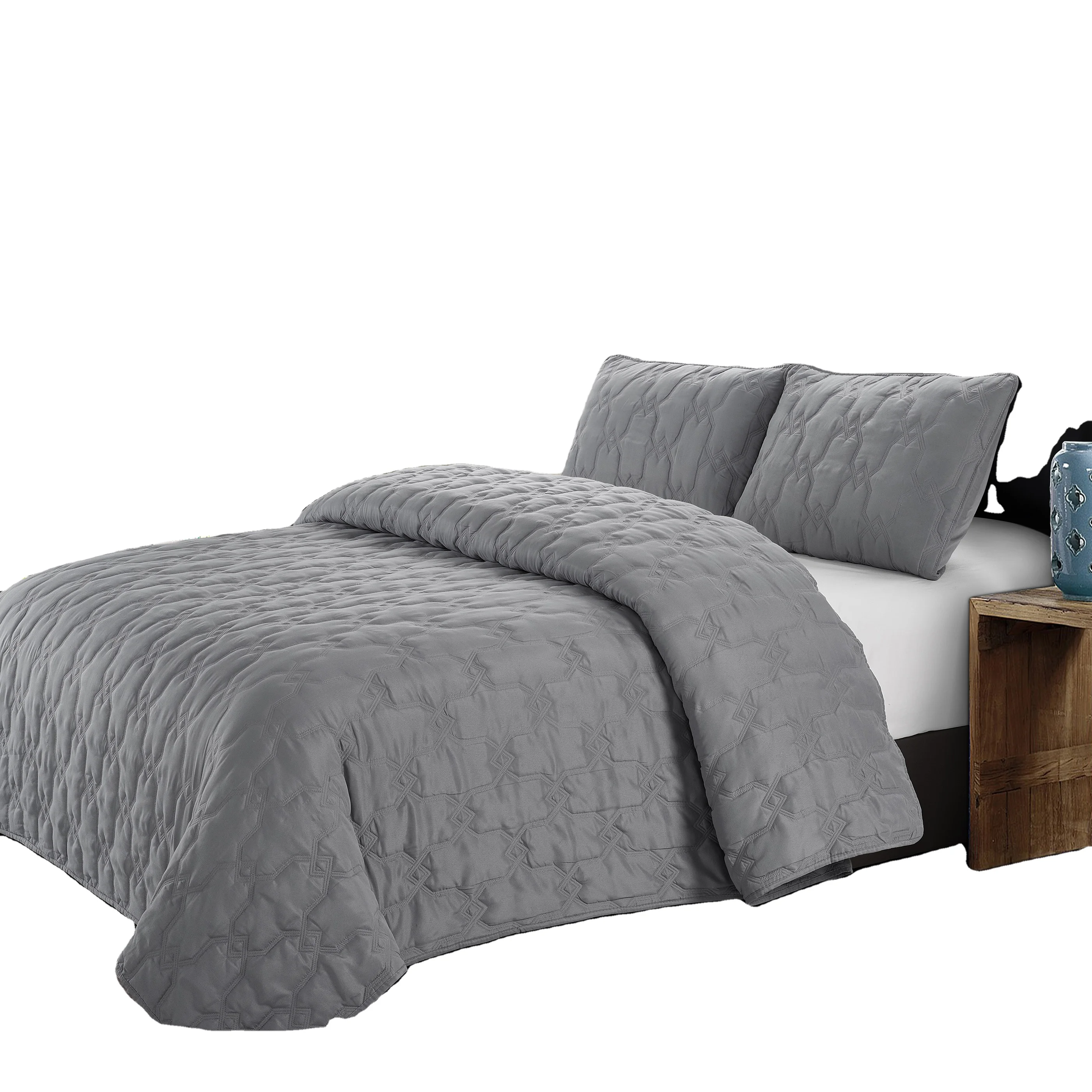 Однотонные геометрические одеяла из микрофибры с цветочной вышивкой полиэстера постельные принадлежности покрывала