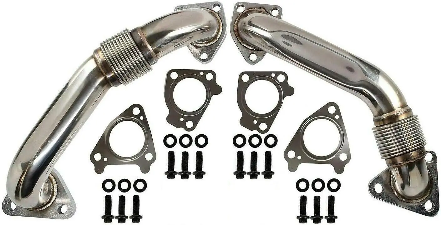 Replacement PASSENGER SIDE + DRIVERS UP PIPE EXHAUST FOR GM/Chevy 6.6L Duramax 2001-2017