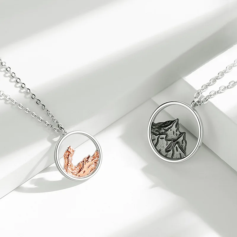 Aimgal S925 sterling silver couple necklace niche luxury design clavicle chain