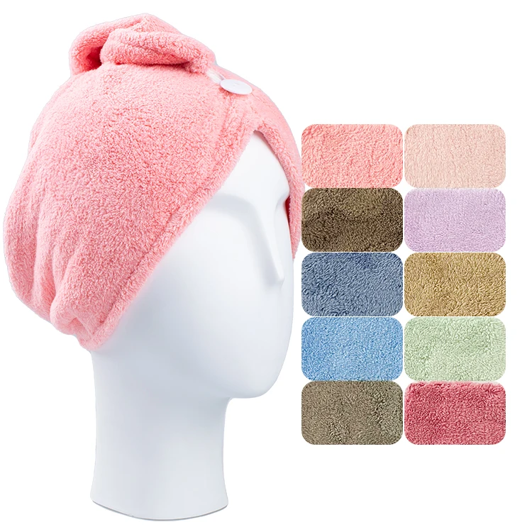 Wholesale 100% polyester microfiber hair towel quick dry custom hair towel wrap turban microfiber
