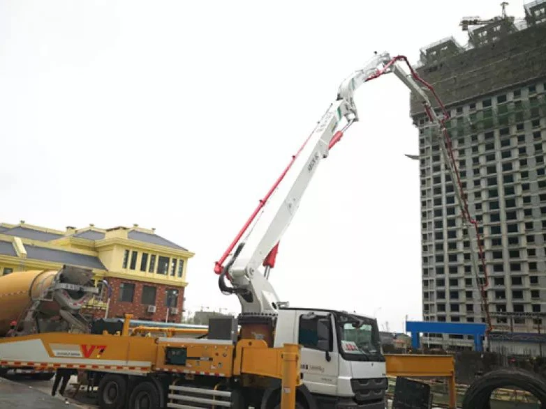 Top Brand Official 37m Truck Mounted Concrete Boom Mixer Pump HB37V Mobile Concrete Pump Car for Sale