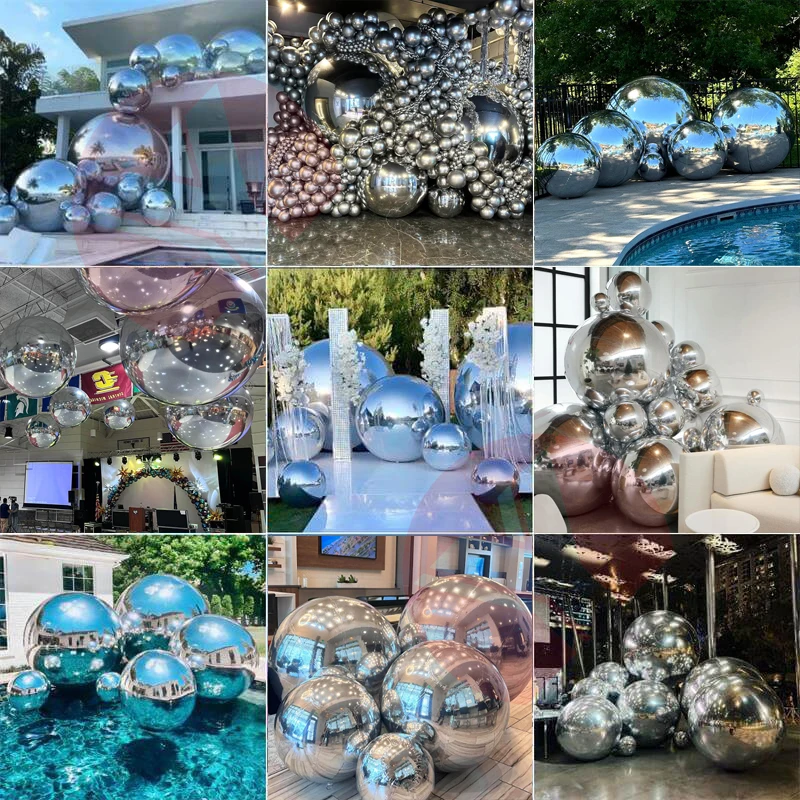 PVC inflatable mirror ball for event disco mirror ball inflatable for stage 60 inches pink mirror balls