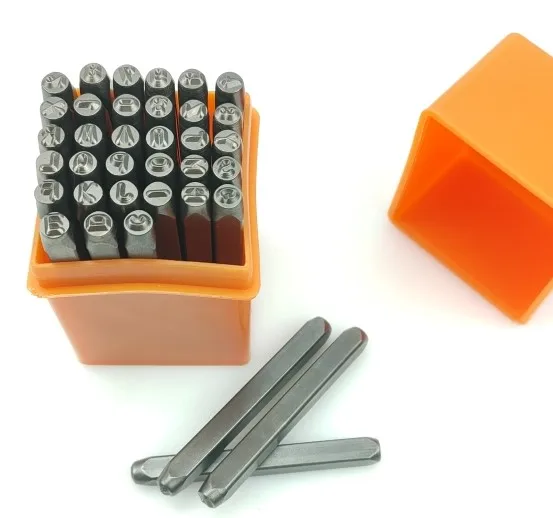  37-Piece Number & Capital Letter Stamp Set 3mm Metal alphabet punches hand