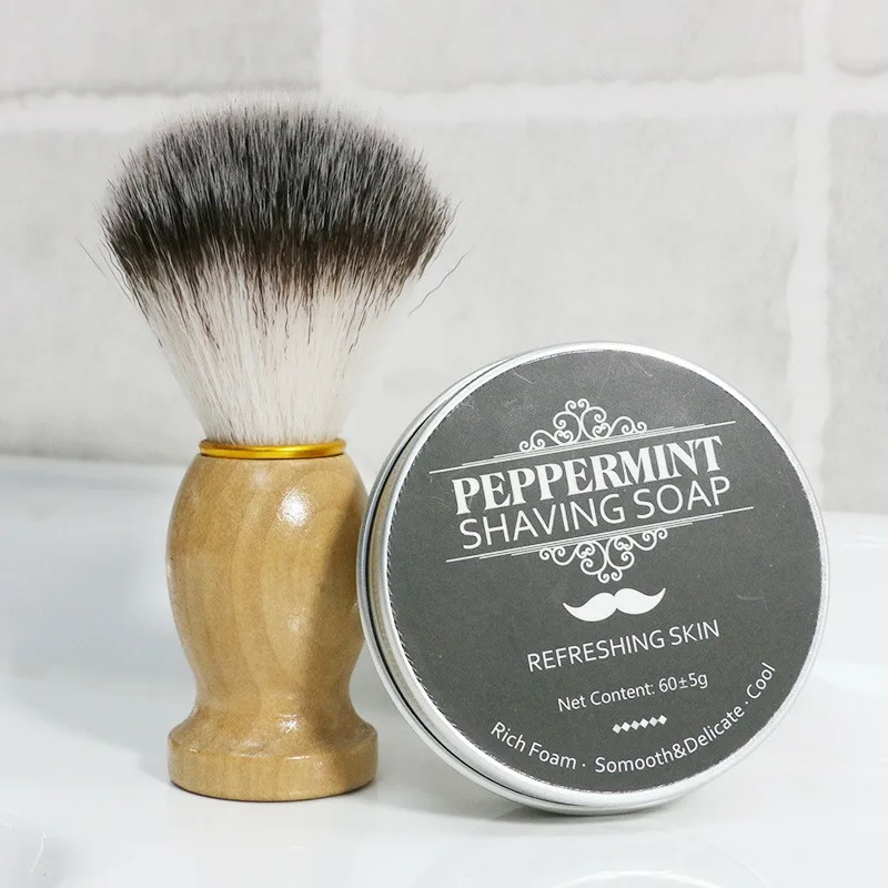 Wholesale shaving brush soap bar vegan natural shave cream private label men beard shaving soap
