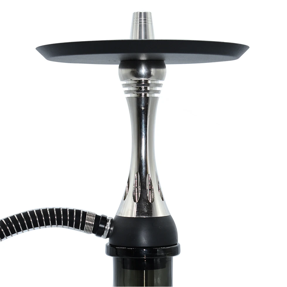 New design Wholesale aluminum alloy smoking luxury glass shisha hookah stainless steel Alpha hookah