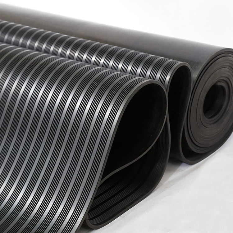 Black Smooth Non Slip Waterproof Insulating Gym Garage Shock Absorption Anti-slip Rubber Flooring Sheet