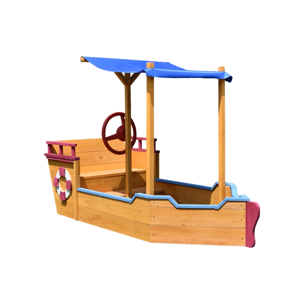 Pirate Ship Sand Pit  Outdoor Backyard Kids Wooden Sandbox Toy  sandbox Wooden Sand box