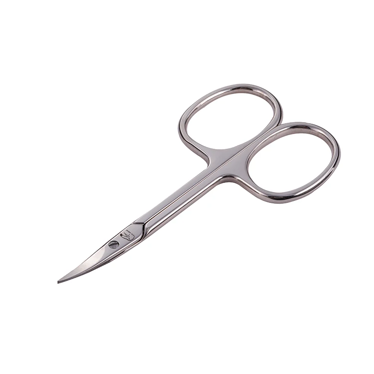 Profesional own brand stainless steel eyelash eyebrow scissors sivler makeup scissor custom logo