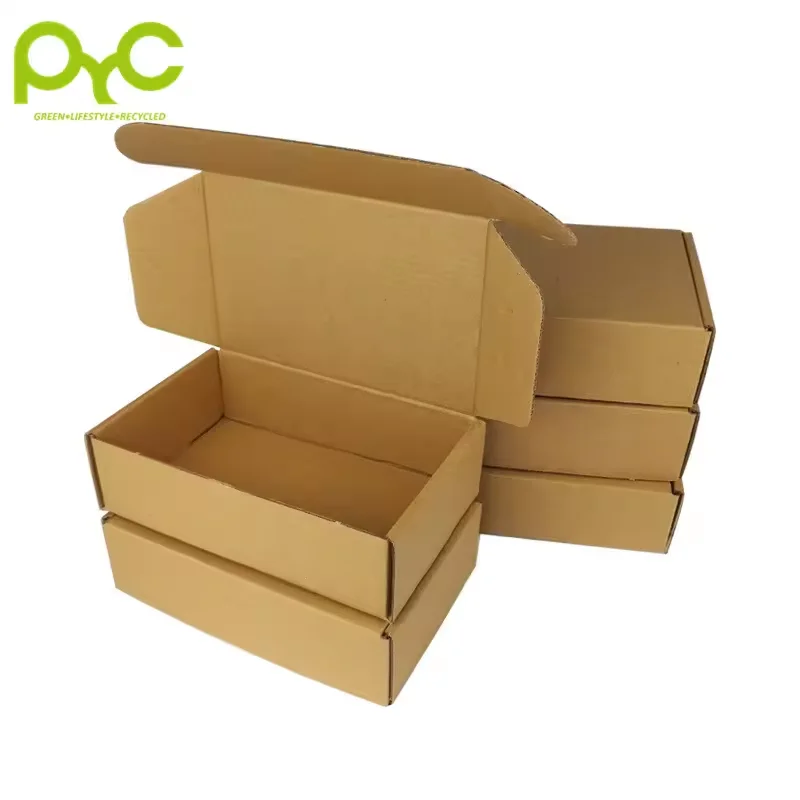 Hot Sale Recycled Kraft Paper Corrugated Carton Shipping Packaging outdoor Mailer Box  Lingerie Clothes Cosmetics box with logo