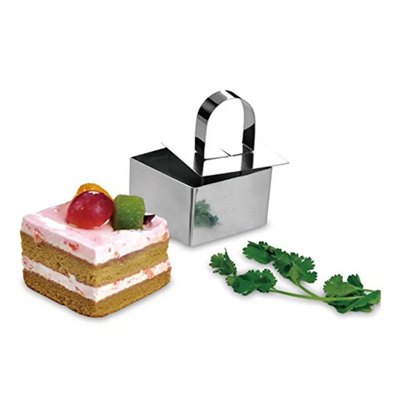 Cake Tools Nonstick Stainless Steel Dessert Rings Mousse Mould Baking Cake Ring Square Cake Mould Set Of 5 For Baking