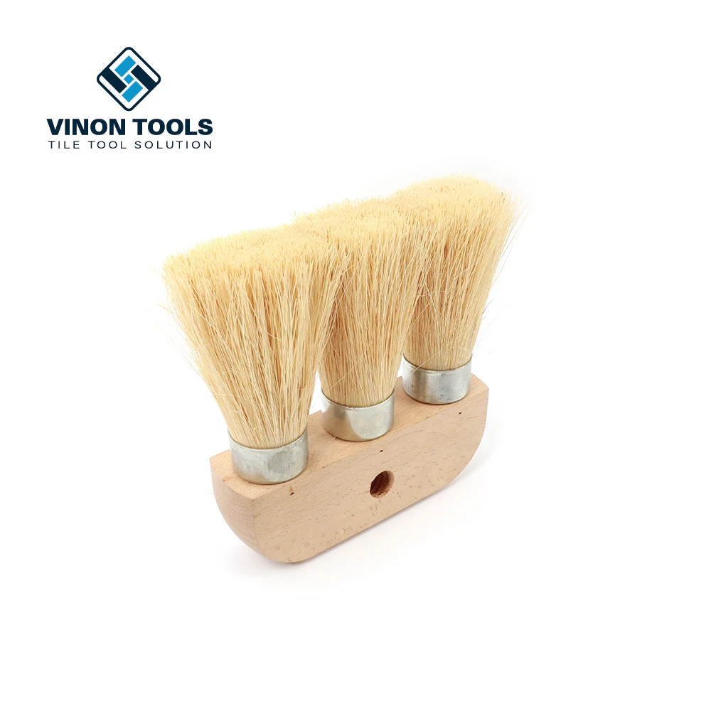 wood block Stiff natural fiber Brush Roof Applicators 3-Knot Roof Brush White Tampico Fiber