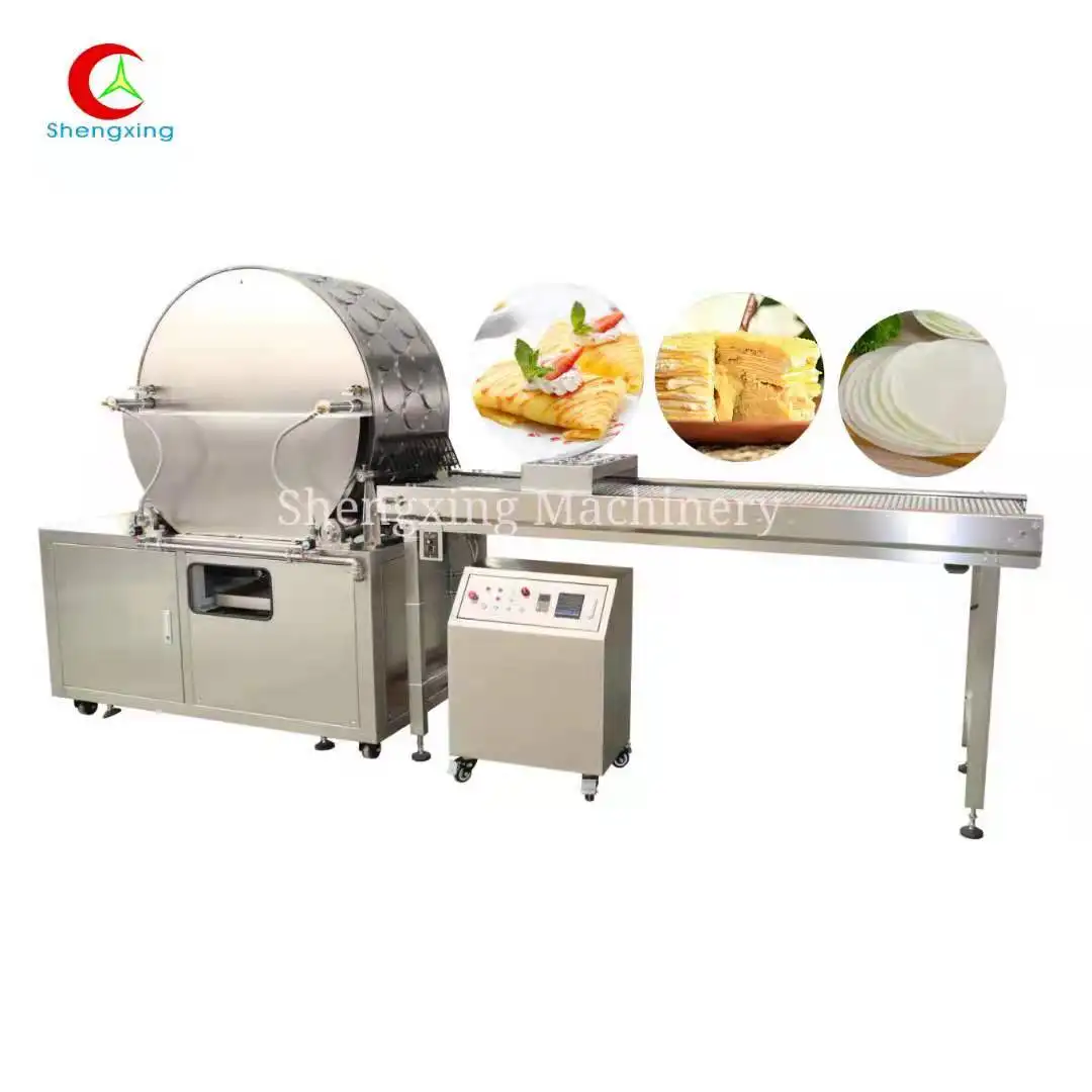 SX-6PQ-12060 Egg Roll Pastry Sheet Commercial Spring Roll Sheet Wrapper Maker Automatic Crepe Machine