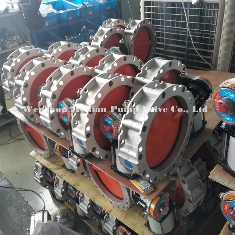 pneumatic/manual  flange powder butterfly valve for cement mixing plant, butterfly valve DN100-DN500