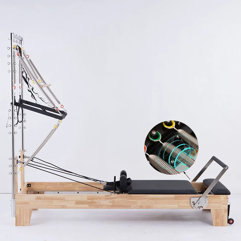 classic style fitness training folding wood pilates reformer springs machine bed sale