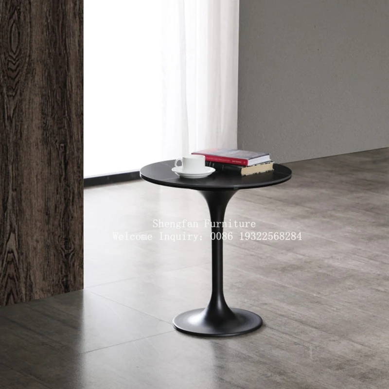 Wholesale Nordic Customizable Size MDF Top Hotel Home Bar Balcony Apartment Wooden Round Dining Tables Tulip Negotiation Table