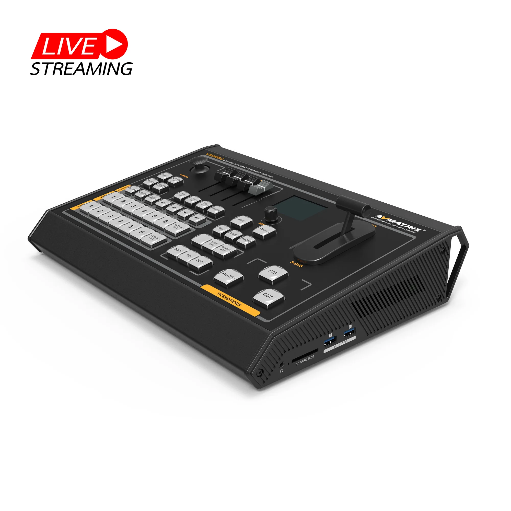 6 SDI HDMI Input Multi-format Video Switcher with PTZ Camera control function