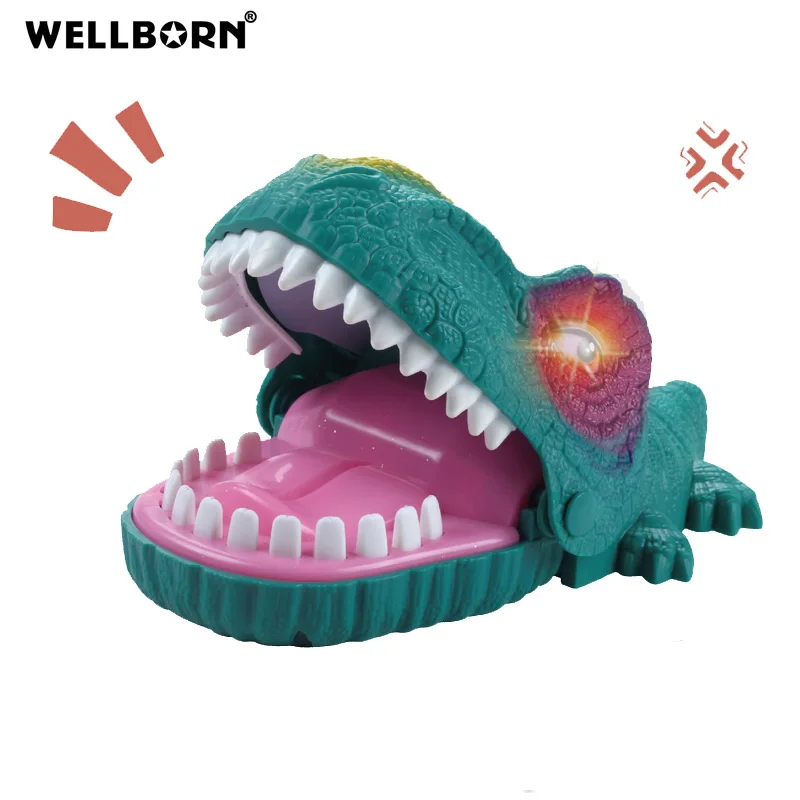 Dinosaur Dentist Classic Bite Finger Game Dino Toy Funny Family Party Tabletop Board Game with LED Light and Sound