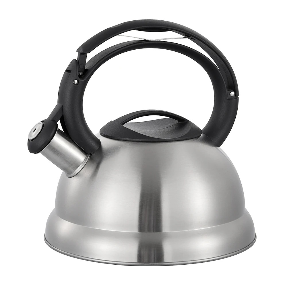 
hot sale nylon handle stainless steel tea kettle with whistle 