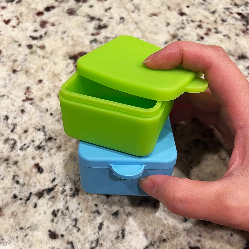 Salad Dressing Container To Go Silicone Snack Containers Leakproof Dips Sauce Container for Lunch Box