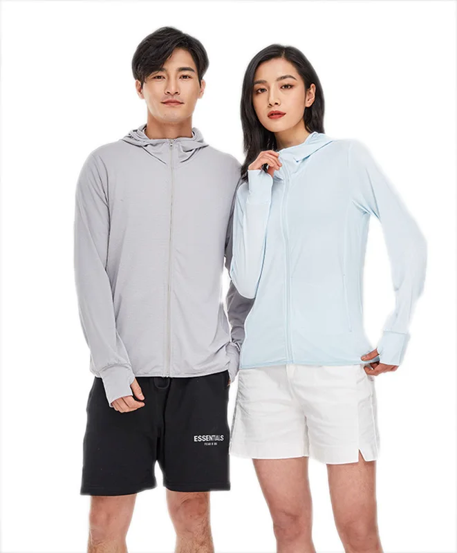 CSP03 UPF50+ loose new knitted hooded sun protection skin fashion clothing cardigan custom printed men rash guard