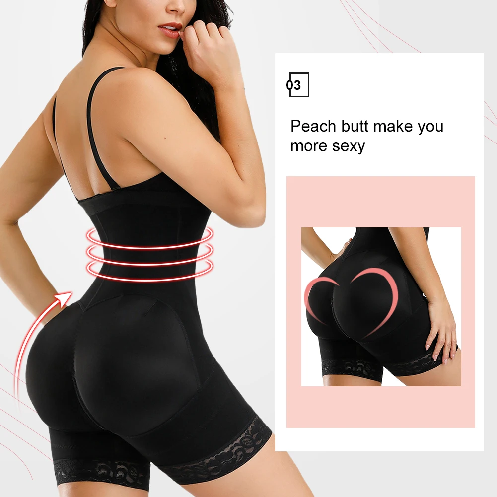 
Slim Body Shaper High Waist Double Control Adjustable Hooks And Zipper Slimming Full Body Shapewear For Women 