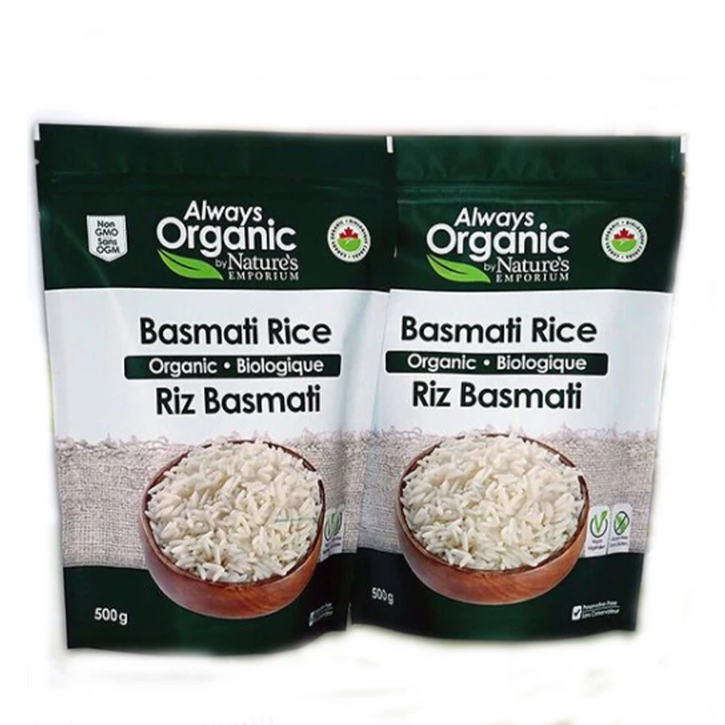 Biodegradable Custom Printed Plastic Handle Food Package Nylon Flour Rice Packaging Bags 500g 1kg 2.5kg 5kg