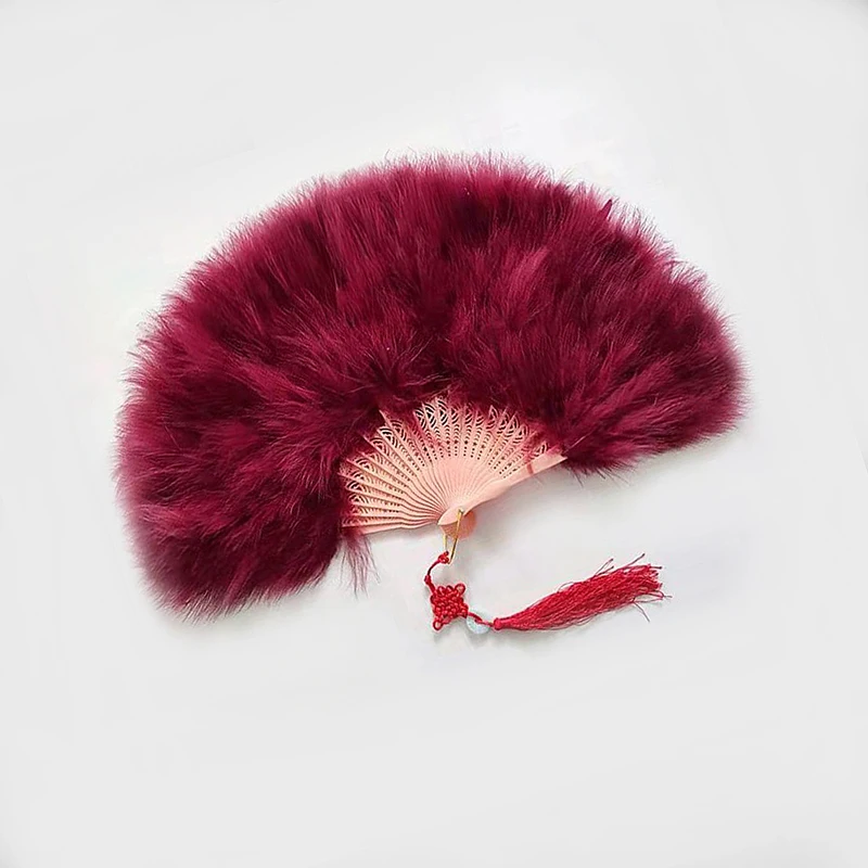 Lolita Gothic Costume Dance Accessories Prop Feather Hand Folding Fan Hand Made Gift Crafts for Wedding Party Decor Decoration