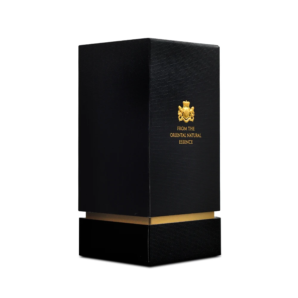 Factory custom logo printing hard paper Arabian ebony essential oil sample perfume gift box luxury empty perfume packaging box