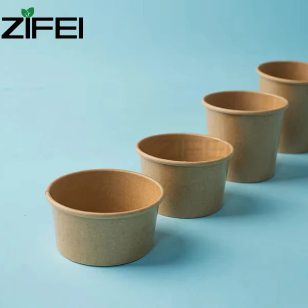 New Design Kraft Paper Sauce Cup Biodegradable Disposable Paper Sauce Cup 1oz 2oz 3oz 4oz Disposable Sauce Cup With Lid