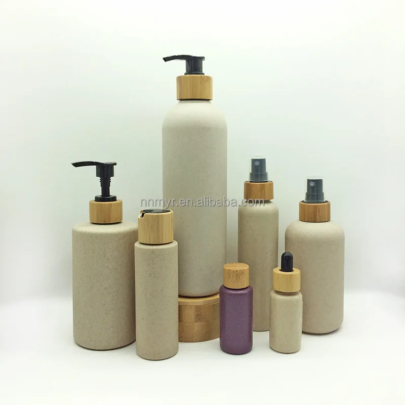 Biodegradable wheat straw bottles, PE PCR environmentally friendly daily cosmetics bottles, plastic packaging bottles