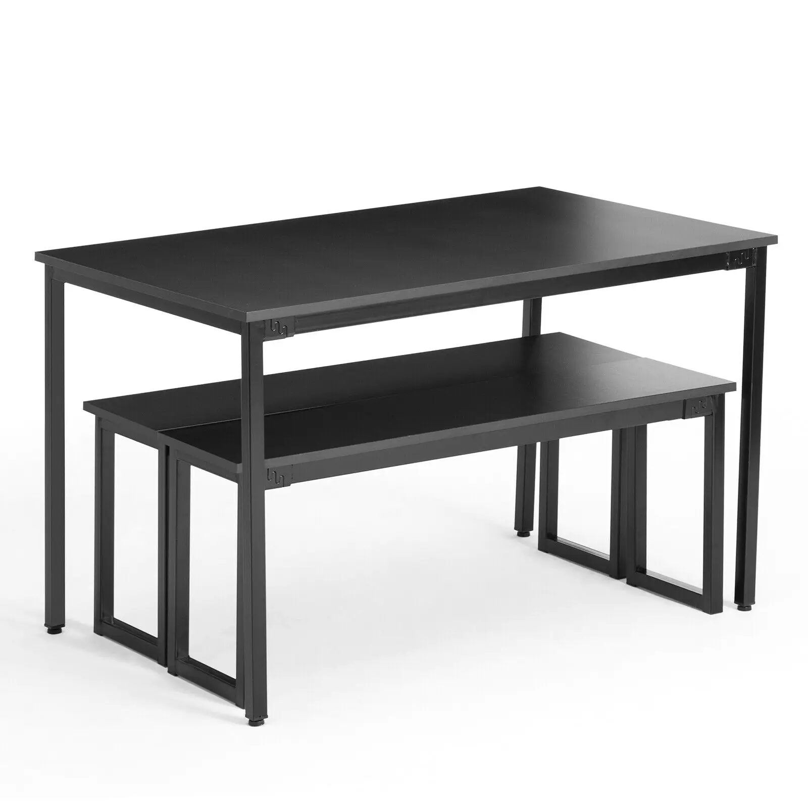 3 Piece Dining Table Set Kitchen Tables Set with Two Benches