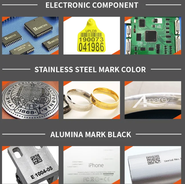 JX 60W Enclosed Fiber Mopa laser Metal Plastic Engraver With Ccd Cyclops Camera