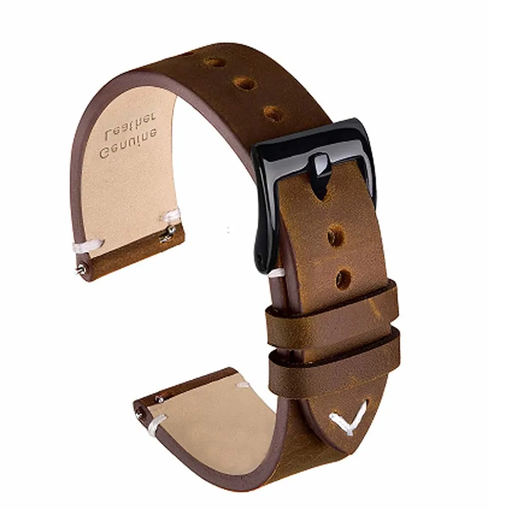 Customize  22mm 24mm Quick Release Watch Straps Genuine Calf Leather Watch Bands for men and women