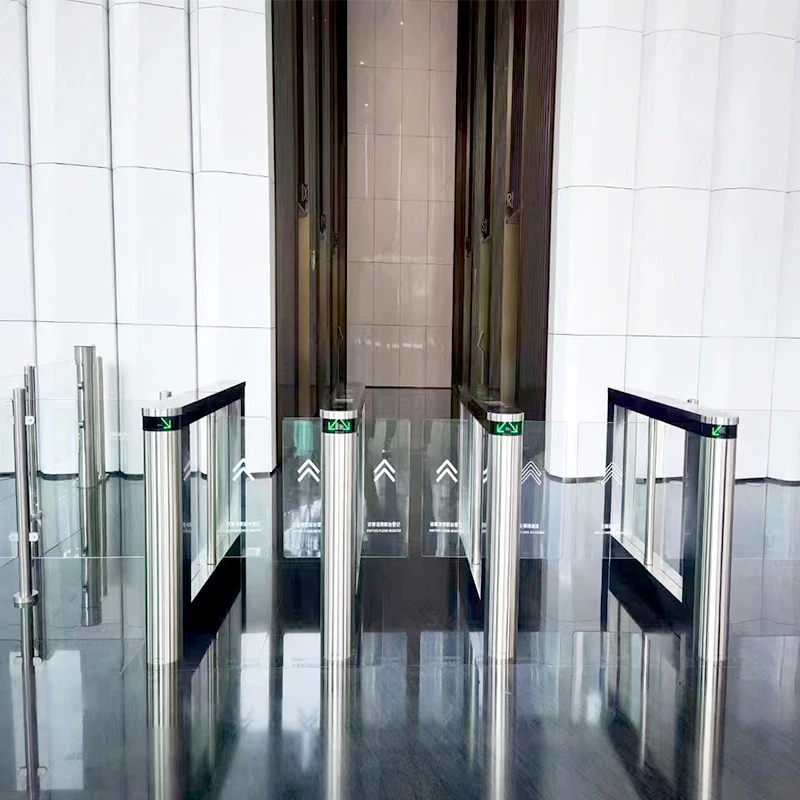 Customizable 304 Stainless Steel Turnstile Supermarket Security Barrier Gate with Fingerprint Recognition & Logo Induction Swing