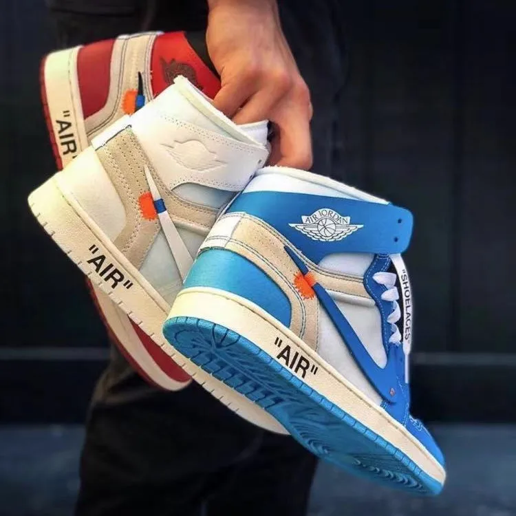 Nike Popular fashion Brand Air Jordan 1 High OG Red White Blue AJ1 Basketball Sports shoes Running Nike Sneakers
