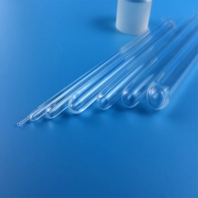 Quartz glass tubes of different specifications can be customized, with one side closed