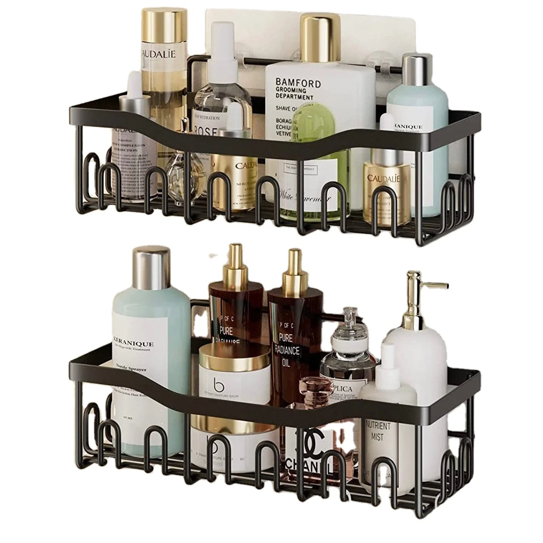 BX adhesive shower organizer stainless steel 304 /steel wire shower caddy  rack adhesive  shower shelves