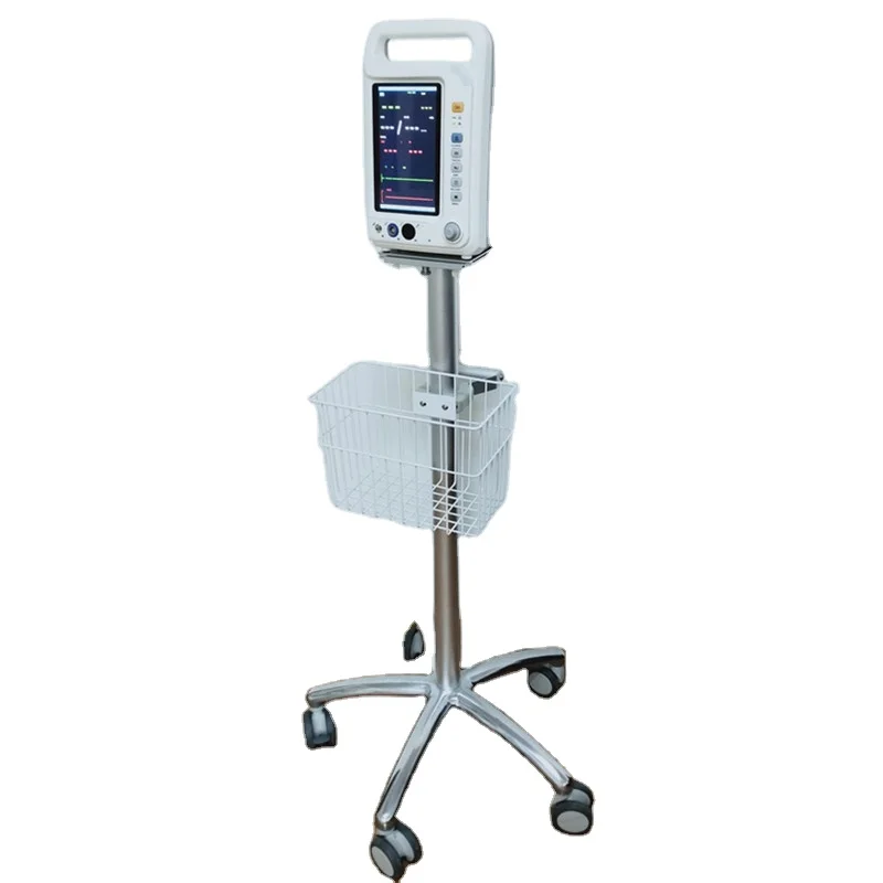 Медицинская Мобильная тележка из нержавеющей стали для монитора ЭКГ