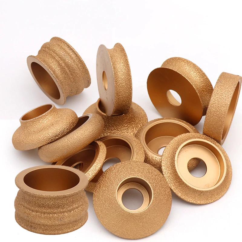 Diameter 75mm vacuum brazed marble porcelain quartz stone spinning wheels for hand hole anger grinder machine