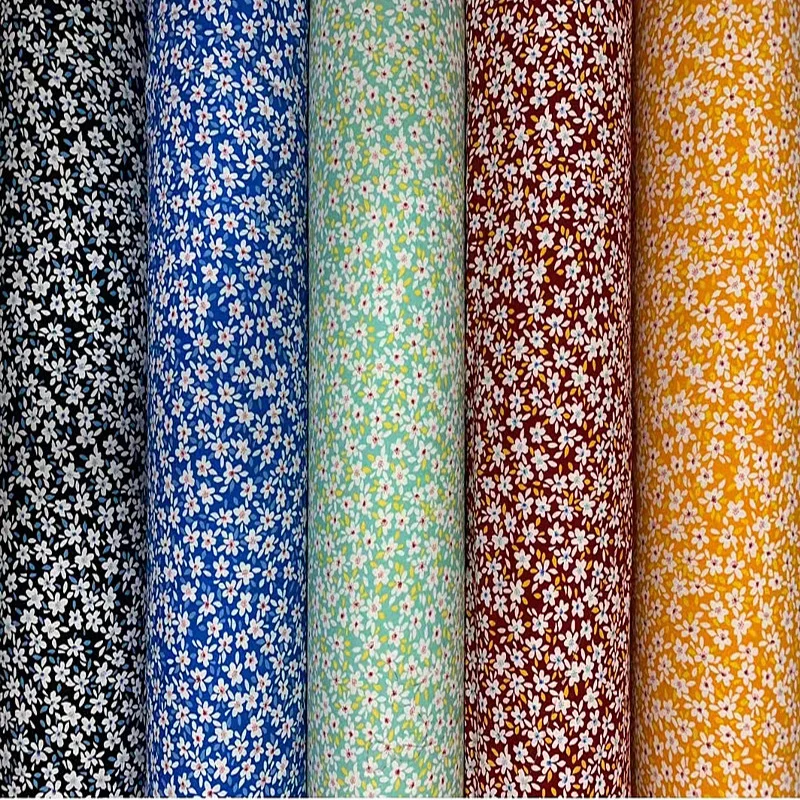 Hawaiian Poplin Colorful Floral Customized Italian Digital Printed Rayon Fabric