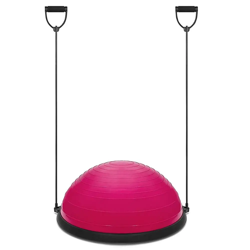 2018 hot sales Premium Yoga Fitness Balance Trainer Ball with Resistance Band set  Yoga Half Ball magnetic balls