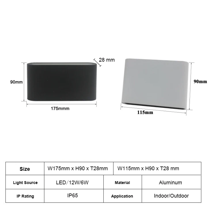 Modern Nordic Up and Down Aluminum Decorate Wall Indoor Bedroom Wall Light Led Waterproof IP65 Outdoor Wall Lamps Fixture